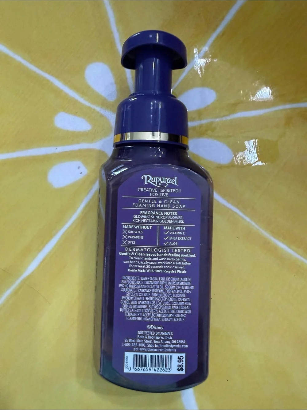 Bath & Body Works Rapunzel Foaming Hand Soap - Purple with Gold Accents